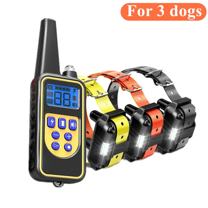 800M Digital Dog Training Collar Waterproof Rechargeable Remote Control Pet with LCD Display for All Size Shock Vibration Sound