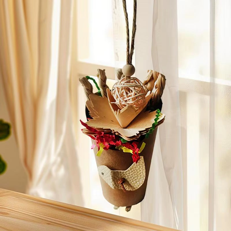 Bird Toys Parrot Foraging Hangable Toys Unique Lovebird Cage Accessories Parakeet Paper Foraging Tube for Cockatiel Budgies