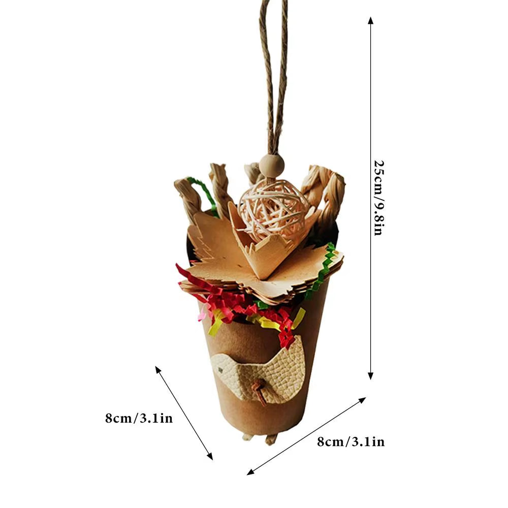 Bird Toys Parrot Foraging Hangable Toys Unique Lovebird Cage Accessories Parakeet Paper Foraging Tube for Cockatiel Budgies