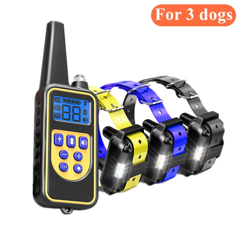800M Digital Dog Training Collar Waterproof Rechargeable Remote Control Pet with LCD Display for All Size Shock Vibration Sound