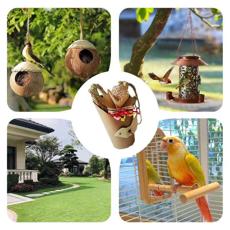 Bird Toys Parrot Foraging Hangable Toys Unique Lovebird Cage Accessories Parakeet Paper Foraging Tube for Cockatiel Budgies